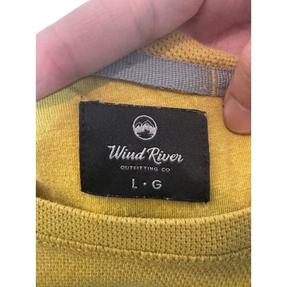 Wind River Outfitting yellow long sleeve crew neck sweater size L - Picture 7 of 7